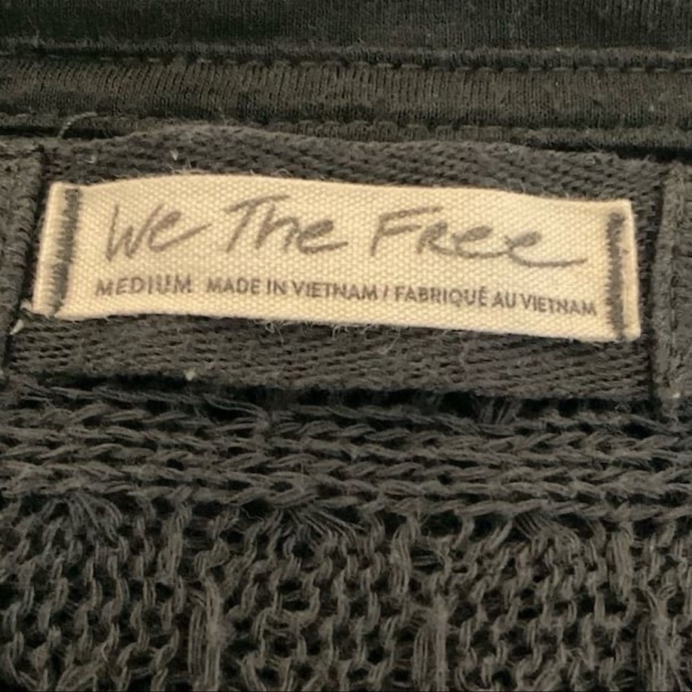 Free People We The Free Women's Gray Medium Thien's Hacci Long Sleeve Sweater​ - Picture 7 of 9